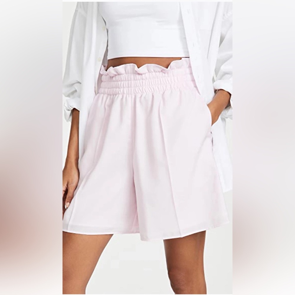ADEAM INTERMIX "HEATHER" PAPERBAG LINEN SHORTS CHERRY BLOSSOM PINK XS